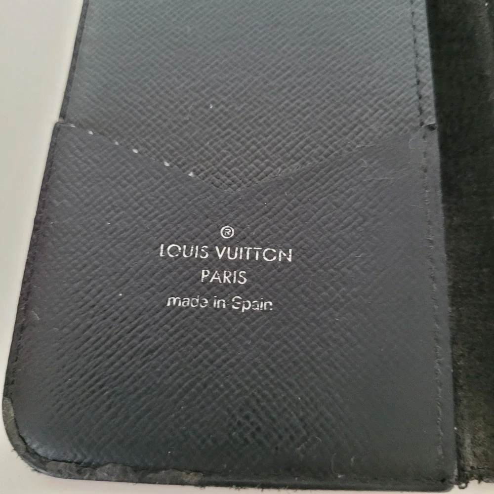 Louis Vuitton Monogram Eclipse iPhone X XS Folio Case Black Grey M63446 BC0121